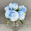 Flores de Peonía Artificiales Estilo Europeo con 7 Cabezas para Decoración de Bodas, Flores Falsas para Exhibición en Sala de Estar, Arreglos Florales, Decoración de Arco de Boda