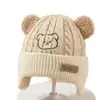 Gorro de Punto de Lana para Niños Niña Niño Bufanda para el Cuello Otoño e Invierno Gorro con Capucha de una Pieza Cortavientos Protección para los Oídos Suéter Cálido