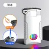 Linterna Visual de Alto Valor de Moda Ventana de Aire Celebridad de Internet Encendedor a Prueba de Viento para Hombre Encendedor Inflable de Doble Llama Regalo