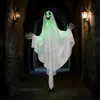 Fantasma Luminoso de Halloween Fantasma Pequeño Colgante Luz Verde Con Manos Múltiples Expresiones Decoración de Patio Exterior Arreglo de Atmósfera de Parque de Atracciones