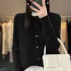 Nuevo cárdigan de lana para otoño e invierno, cuello redondo para mujer, suéter de manga larga, suéter de alta gama, abrigo versátil, prêt-à-porter de primera línea