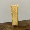 Cesta de arreglo floral tejida en bambú retro de mano cesta de flores rociadas adorno Zen recipiente chino para arreglo floral Ikebana tubo de bambú