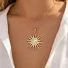 Comercio Electrónico Transfronterizo Europeo y Americano Joyería de Moda Aleación Colgante de Luna Nicho Versátil Sol con Incrustaciones de Diamantes Collar de Estrella