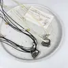 Collar de Cuerda Trenzada con Piedras Naturales para Mujer, Collar con Colgante Irregular Ajustable para Mujer, Diseño de Nicho, Estilo Delgado, Versátil y Moderno
