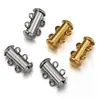 Suministro en Stock de Broches de Presión de Acero Inoxidable, Conectores para Joyería de Collares y Pulseras DIY con Recubrimiento de Oro por Electrodeposición al Vacío