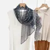 Bufanda Larga Kage 100% Gasa de Seda para Mujer, Accesorio de Cinta, Diadema, Bufanda, Versátil y Elegante, 30*160cm