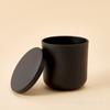 Gu Pu Empaque 500ML Gran Capacidad Fondo Redondo Taza para Velas Negro Mate y Blanco Frasco de Vidrio para Velas con Tapa