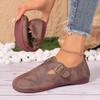 Hebilla de Cinturón Plana Retro Zapatos de Suela Baja de una Sola Capa para Mujer Transfronterizos Nuevo Estilo Slip-on Zapatos Mocasines Perezosos Zapatos de Lona Amazon