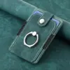Fornecimento Direto da Fábrica adesivo traseiro para celular porta-cartões cor sólida suporte de anel simples suporte magnético para carro porta-cartões de couro portátil