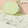 Fiambrera de Vidrio de Borosilicato Alto Caja de Frescura Bol Caja Bento de Frutas Calentamiento por Microondas Uso Especial Caja de Comida para Llevar para Oficinistas