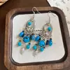 Turquesa Corte Oval Estampado Redondo Borla de Hoja Gancho para Oreja Pendientes de Estilo Étnico Lujo Accesible Pendientes de Gama Alta