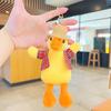 Chaveiro de Pato em Jeans Pelúcia Brinquedo Pingente de Mochila Boneca Pato de Praia Chaveiro Fofo Decoração de Mochila Desenho Animado
