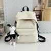 Mochila escolar de alto valor para estudiantes de secundaria varones, moda de estilo coreano, mochila pequeña de color sólido, mochila moderna para estudiantes universitarios