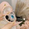 Anillo camelia Sena luz aguamarina femenino Vintage chapado en oro micro incrustado circón flor anillo de ensueño