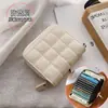 Cartera corta de rejilla Porta tarjetas para mujer Mini porta tarjetas pequeño Estilo coreano 2025 Pinza para dinero Billetera para monedas linda