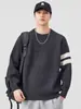 Ropa de Hombre Fengshe / Nueva Sudadera de Punto con Cuello Redondo de Bloques de Color Otoño e Invierno Chaqueta de Punto Holgada Retro Japonesa Tendencia