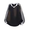 Otoño 2025 Nueva Calidad Versión Pura Camiseta de Manga Larga Cuello Redondo Conjunto de Dos Piezas Color Sólido Versátil Base Popular Estilo Caliente Negro