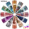 Juego de 12 lentejuelas de mariposa mixtas para decoración de uñas, polvo brillante, joyería para uñas, lentejuelas con degradado láser