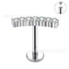 Titanio G23 Diamante Diente Interno Uñas de Labio Pequeñas Siete Pequeños Diamantes Uñas de Labio Uñas del Cartílago de la Oreja F136 Fabricante Más Vendido en Amazon