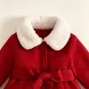 Set de 26 piezas de cuello con flecos estilo navideño de otoño e invierno, abrigo de lana entallado a la cintura y boina para niños pequeños, elegante y moderno, en stock