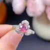 Ventas Directas de Fábrica Anillo de Turmalina Pura Natural Plata de Ley S925 Incrustado Cristal Color Fuego Limpio Buena Piedra Principal 6*6mm