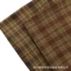 Tecido xadrez marrom escovado tingido em fio, para outono e inverno, em estoque, para roupas masculinas e femininas, tecido para camisa, material xadrez