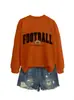 Mamá de fútbol Amazon eBay sitio independiente sudadera casual versátil de manga larga con cuello redondo comercio exterior transfronterizo