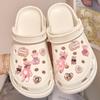 Fit cross hole sapatos acessórios carlochi bonito rosa sapatos amor urso diy sapatos flor decorativo sapato fivela