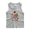 Wangwang equipe roupas colete infantil verão novos meninos e meninas algodão mangas finas camisa de fundo entrega moderna de uma peça