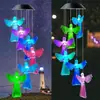 Carrillón de Viento Popular Transfronterizo Alimentado por Energía Solar Impermeable LED Colibrí Mariposa Estrella Luna Luz de Colores Decoración Exterior Jardín Luz Colgante