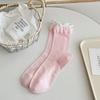 Calcetines rosas de doble punto Luo para mujer, calcetines nuevos de tubo medio para primavera y verano, calcetines de algodón de moda, transpirables, súper al por mayor para Taiwán transfronterizo