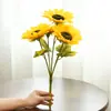 Flor artificial girasol girasol flor falsa flor de seda hecha a mano Accesorios para fotos de网红 decoración de boda hotel hogar