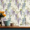 Pegatina de Pared Floral Romántica Autoadhesiva Papel Tapiz Resistente a la Humedad y al Moho Ecológico Lujo Ligero Decorativa para Pared de Dormitorio Armario Renovación