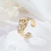 Anillo de lujo de moda de estilo coreano para mujer, con microincrustaciones de circonitas y flores de amor, diseño de alta gama, anillo abierto al por mayor