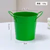 Cubo Metálico Mini Color Caramelo Cubo Pequeño de Metal Portalápices de Escritorio Cubo Decorativo de Almacenamiento Maceta Pequeña para Planta Suculenta
