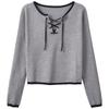 Nueva Blusa Base Versátil de Corte Slim para Mujer Otoño 2025 Ropa Interior Suéter Corto de Manga Larga Tejido de Punto Ins Trend