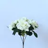 Rosas Simuladas 5 Cabezas Rosas Rizadas Set de Decoración para Fotos de Boda Accesorios para el Hogar Flores Simuladas Rosas Falsas