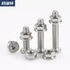 Tornillos y Tuercas de Acero Inoxidable 304 de Cabeza Plana Avellanada con Cavidad Hexagonal, Gama Completa de Tornillos con Brida, Pernos de Borde Biselado, Muebles M5