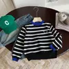 Venta de Liquidación Sin Devoluciones ni Cambios 18 Yuan Suéter Infantil Mabao Bordado Cara Sonriente Top Camiseta Básica Rayada para Niños