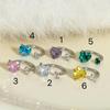 Anillo de Herradura Corazón Zircón Uña Hueso Oreja Rosca Interna Super Flash 1.2 Grueso Aretes Diseño Nicho Japonés y Coreano