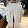 Pantalones casuales de tres botones con estampado de oso azul y ojales, estilo americano, estilo retro, para mujer, cintura holgada, para estar en casa