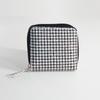 Billetera pequeña con cremallera de PU para mujer a cuadros glitt transfronteriza, tarjetero, bolsa para niños, venta al por mayor de fábrica dengxing