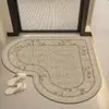 Felpudo de Entrada con Forma de Corazón, Alfombrilla Absorbente de Agua Antideslizante Resistente a Manchas para Entrada de Baño, Alfombra Tejida de Lino para Baño