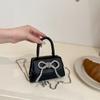 Laço Moda Estilo Coreano Bolsa Quadrada Pequena Bolsa de Mão Feminina 2025 Verão Novo Versátil Commuter Bolsa de Corrente Mulheres