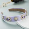 Diadema Heming Diseño de Nicho Perla Cristal Taladro de Vidrio Aro Presionando el Cabello Femenino Antideslizante de Ala Ancha Coreano Accesorios para el Cabello para Lavarse la Cara