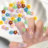 Joias para Nail Art de Frangipani Flor de Cinco Pétalas de Resina Estereoscópica Flor Branca Pequena Girassol Diamante para Unha DIY Acessórios de Unha Vestíveis