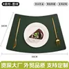 Jogos Americanos Retrô Nórdico Textura de Couro Quadrado Couro Dupla Face Mat de Jantar Ocidental Isolamento Térmico Impermeável à Prova de Óleo Mat de Mesa Venda por Atacado