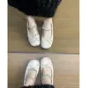 Bailarinas Aumentadoras de Altura para Mujer con Lazo y Pedrería, Zapatos Mary Jane con Correa Única