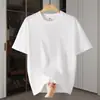 Camiseta de Manga Corta de Algodón Peinado Pesado 200g para Hombre, Verano, Corte Holgado, Camisa Base de Color Sólido Versátil, Ropa para Hombre, En Stock al por Mayor
