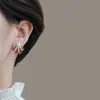 Pendientes de perla retro color vino tinto de alta calidad, diseño de pendientes nuevo para otoño e invierno 2024, pendientes de flor en forma de abanico